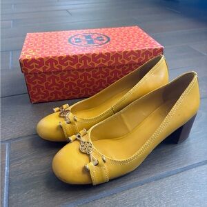 Tory Burch Yellow Leather Heels